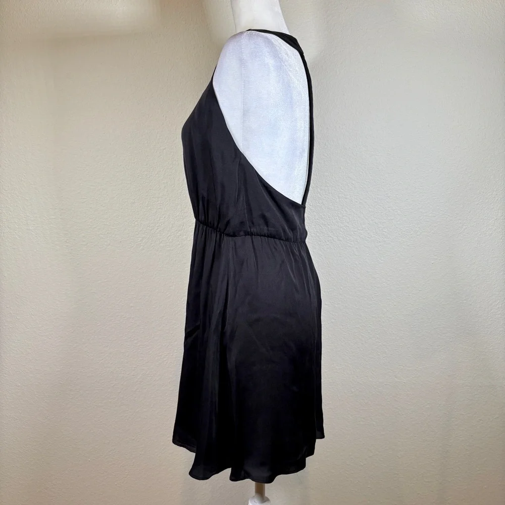 Alice + Olivia Black Silk Mini Dress Size Small - Picture 3 of 7